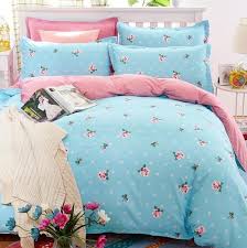 bedding set sky blue pink rose in 2021