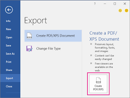 to pdf or xps using publisher