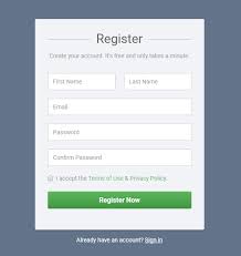 bootstrap simple registration form template