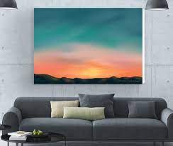 sunset painting beach house decor