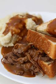 Spread mayo and mustard on both slices of the garlic bread and add the cooked roast beef. Instant Pot Hot Beef Sandwich And Mashed Potatoes 365 Days Of Slow Cooking And Pressure Cooking