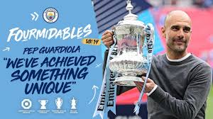 Manchester city fans celebrate following the fa cup final. Pep Guardiola Celebrates All Four Trophies Fa Cup Man City 6 0 Watford Youtube