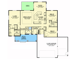 3 Bed Craftsman Ranch Plan With