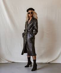 Leather Trench Coat Womens Genuine