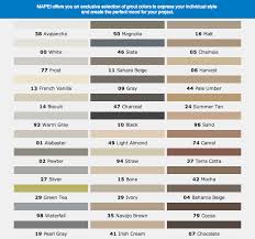 Mapai Grout Color Chart Avalanche For Bright White In 2019