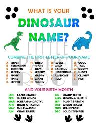 What Is Your Dinosaur Name Birthday Party Modern