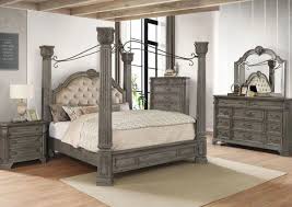With an understated footboard and a short panel headboard. Siena Queen Size Canopy Bedroom Set Gray Home Furniture Plus Bedding