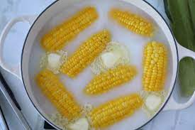 boiling corn in milk with fresh or