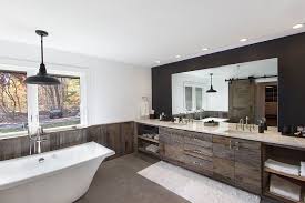 bathroom with reclaimed wood