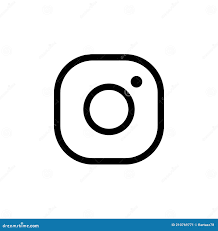 Логотип просто плоского вектора Instagram черно- белый. Редакционное Фото -  иллюстрации насчитывающей иконы, зачатие: 210769771