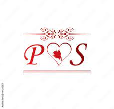 ps love initial with red and rose
