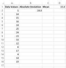 mean absolute deviation in excel