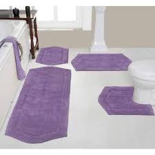 purple cotton 4 piece bath rug set
