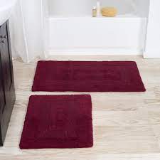 100 cotton reversible bathroom rug set