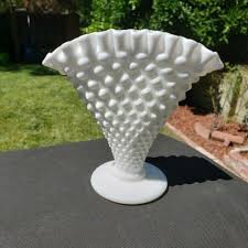 Fenton Hobnail Milk Glass 6 Inch Footed