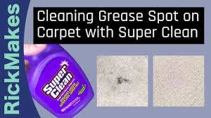 cleaning grease spot on carpet with