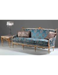 Elegant Mediterranean Blue Sofa From