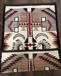 navajo pictorial rug with two native