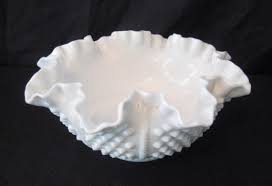 Fenton Milk Glass Bowl White Ruffled