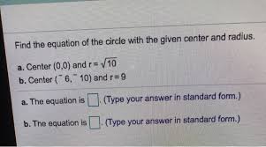 solved find the equation of the circle