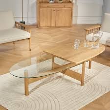 Coffee Table Glass And Oak Robin Interiors