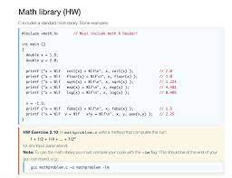 solved math library hw c includes a