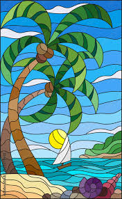 Tropical Sea Landscape Coconut Trees
