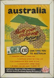 1955 Australian Migration Office Poster Australias Migration