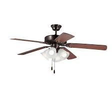 For rooms with high or vaulted ceilings, you can opt for downrod mounting. Maxim Lighting Basic Max 52 In Oil Rubbed Bronze Led Indoor Ceiling Fan With Light 5 Blade In The Ceiling Fans Department At Lowes Com
