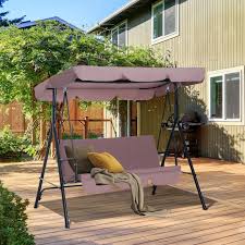 Outsunny Metal 3 Seater Swing Chair