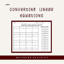 Converting Linear Equations Matching