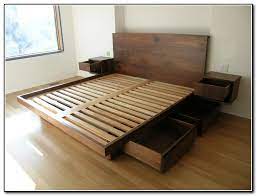 platform bed with drawers bed frame