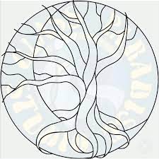 Moon Tree Stained Glass Pattern Pdf Png