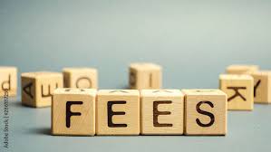 wooden blocks with the word fees and