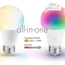 Globe Electric Wi Fi Smart 60w Equivalent Multicolor Changing Rgb Tunable White Dimmable Frosted Led Light Bulb No Hub Required A19 E26 Base 2 Pack 34207