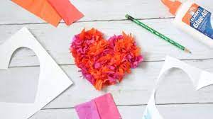 Textured Tissue Paper Heart Craft For
