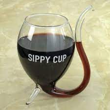 Wine Glass Sippy Cup W Built In