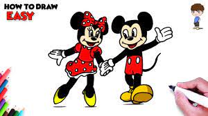 How to draw mickey and minnie mouse love| drawing with oil pastel | easy drawing ideas. How To Draw Mickey Mouse Minnie Mouse Step By Step Easy Youtube