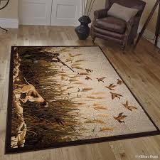 hunting and dogs area rug