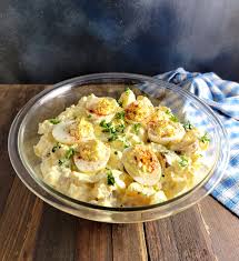 deviled egg potato salad frugal hausfrau