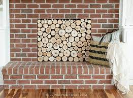 Stacked Log Fireplace Screen
