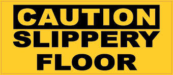 7in x 3in caution slippery floor sticker vinyl business door sign stickers