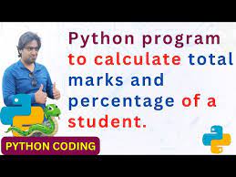 python program to calculate total marks