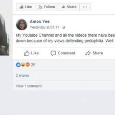 This is amos yee a known pedophile and youtuber. Youtube Terminates Singapore Blogger Amos Yee S Account For Violating Community Guidelines South China Morning Post
