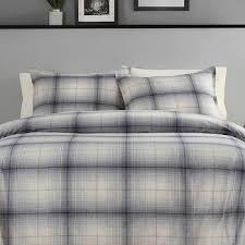 porter gray plaid cotton comforter sham set
