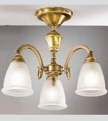 Brass Ceiling Light With 3 Lights And
