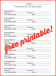 I've been on a roll creating a bunch of new printables and this freebie is the latest one. Free Printable Password Organizer