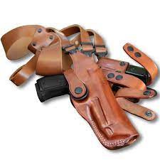 vertical leather shoulder holster for