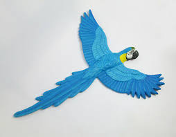 paper mache blue gold macaws bird