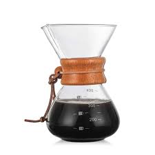 glass pour over coffee maker with metal